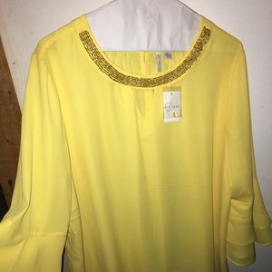 Yellow colored blouse
